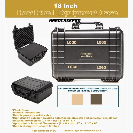 18 Inch Hard Shell Equipment Case with Pluck Foam