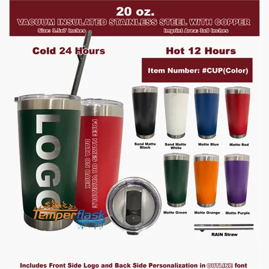 20 oz Vacuum Insulated Stainless Steel Water Tumbler