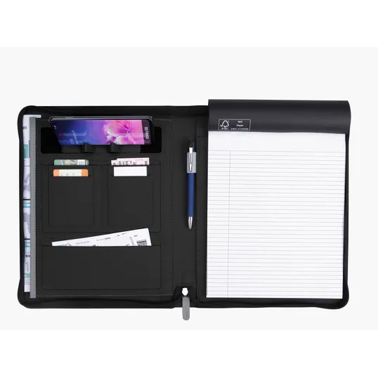 Souvenir® Armor Zippered Padfolio with Armor Pen — view 2