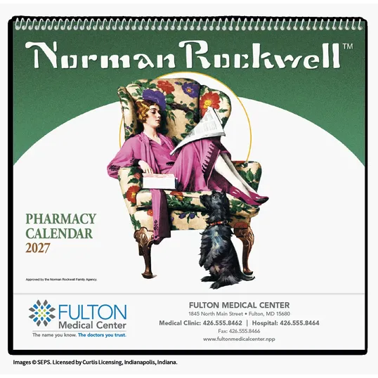 HotLine® Products Rockwell Pharmacy 13-Month Wall Calendar — view 2