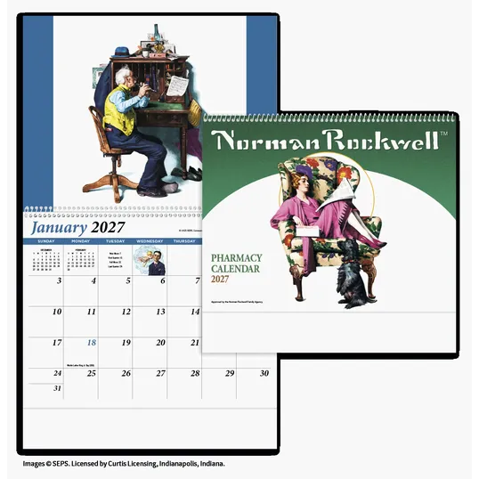 HotLine® Products Rockwell Pharmacy 13-Month Wall Calendar — view 6