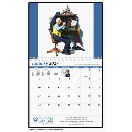 HotLine® Products Rockwell Pharmacy 13-Month Wall Calendar — view 4