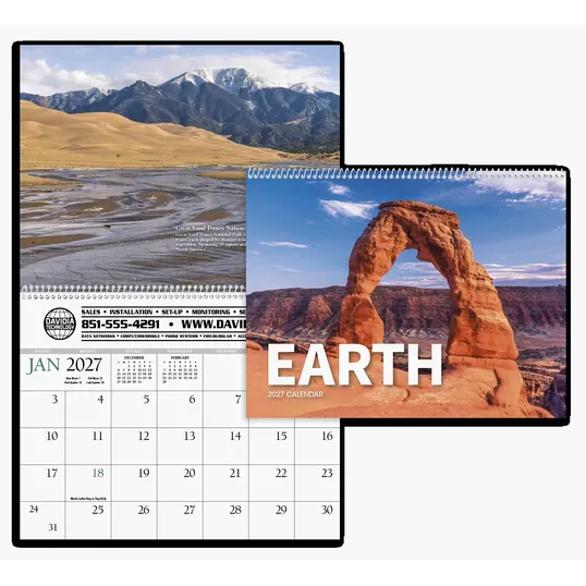 HotLine® Products Earth Wall Calendar, 11 x 16.75 in. — view 2