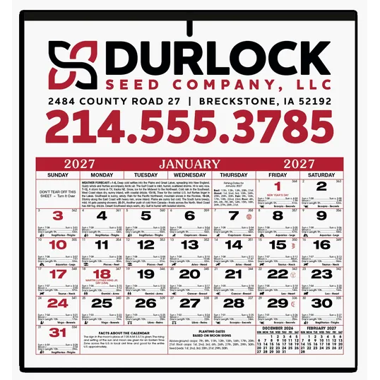 Skinner & Kennedy® Almanac Calendar, 6-Sheet — view 3