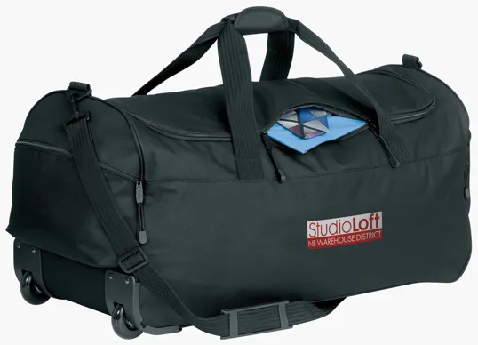 Wheeled Duffel with Telescopic Pull Handle, 600D Polyester — view 2