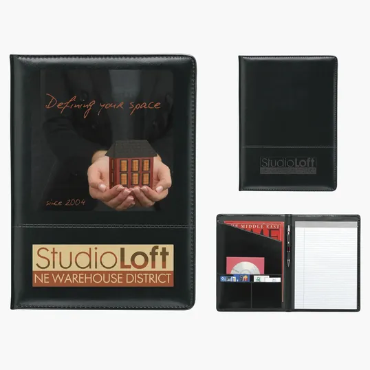 Script Padfolio with Lined Notepad and Vinyl Pen Loop — view 7