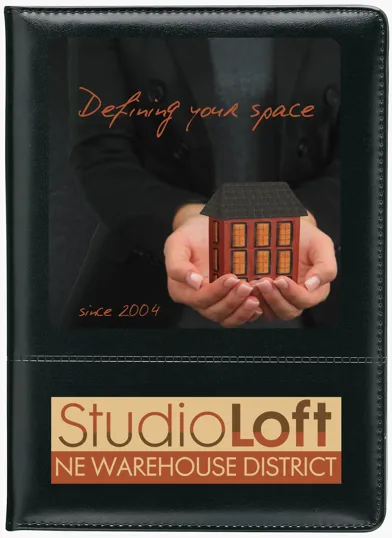 Script Padfolio with Lined Notepad and Vinyl Pen Loop — view 4