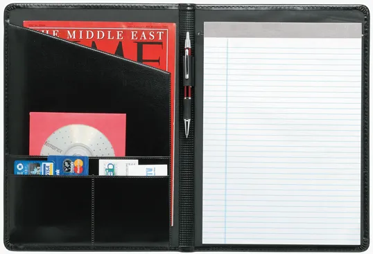 Script Padfolio with Lined Notepad and Vinyl Pen Loop — view 2