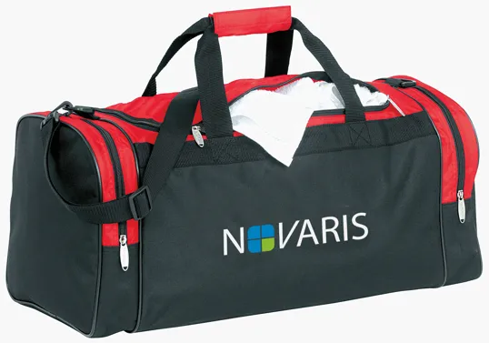 Color Accent Club Duffel Bag with U-Shaped Zip Main Compartment — view 3