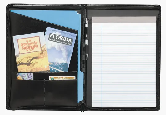 Good Value™ Script Zippered Padfolio — view 2