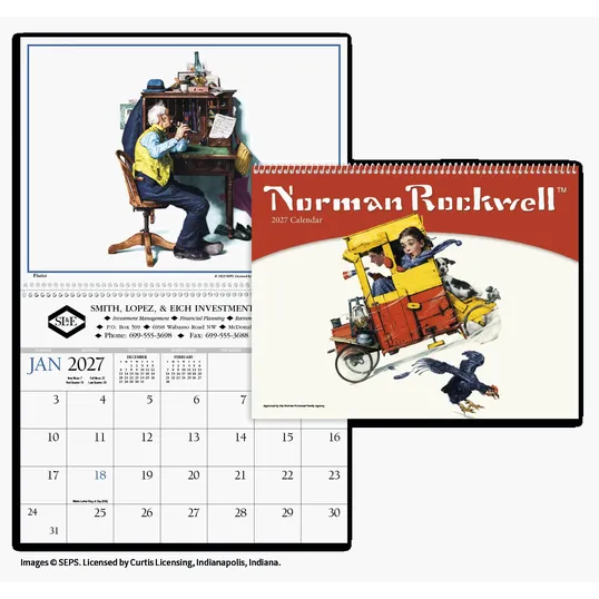 HotLine® Products Rockwell Wall Calendar