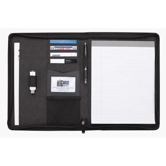 Trade Zippered Padfolio with Lined Writing Pad