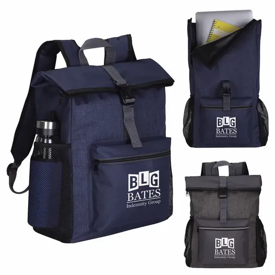 Tuck Backpack with Fold-Over Top and Laptop Sleeve — view 9
