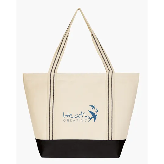 Good Value™ Cotton Travel Tote with Striped Handles — view 8