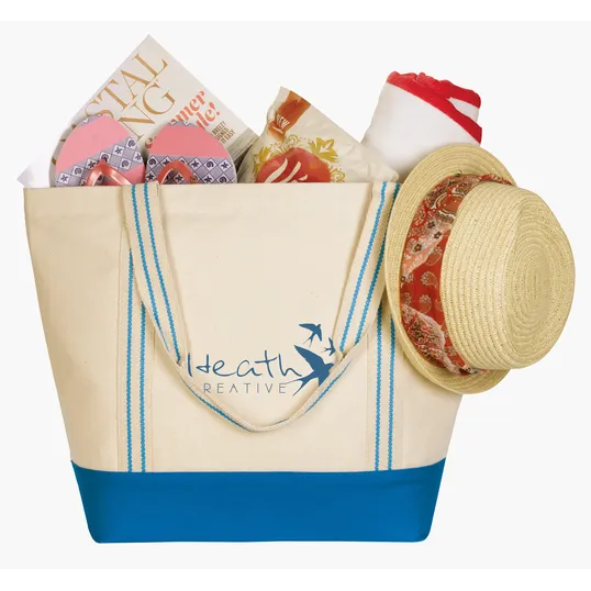 Good Value™ Cotton Travel Tote with Striped Handles — view 7