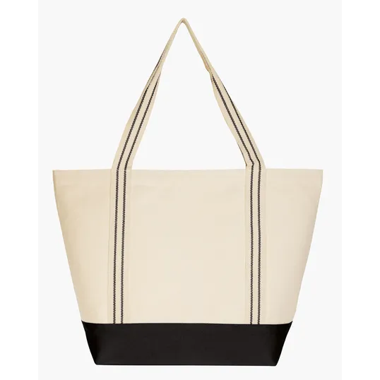 Good Value™ Cotton Travel Tote with Striped Handles — view 3