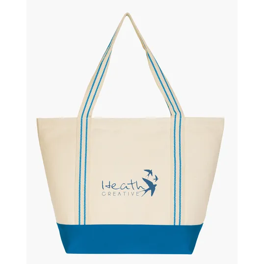 Good Value™ Cotton Travel Tote with Striped Handles — view 6