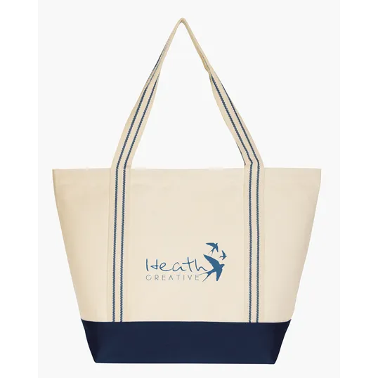 Good Value™ Cotton Travel Tote with Striped Handles — view 9