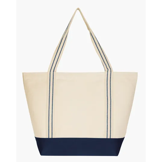 Good Value™ Cotton Travel Tote with Striped Handles — view 4