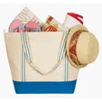 Good Value™ Cotton Travel Tote with Striped Handles
