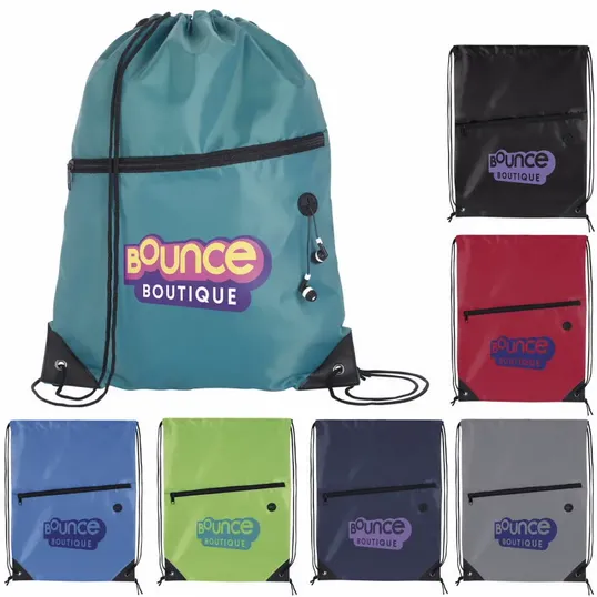 Good Value™ Front Zip Drawstring Backpack — view 18