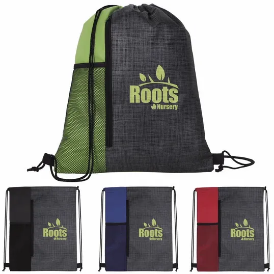 Good Value™ Non-Woven Vertical Drawstring Bag with Bottle Pocket — view 13