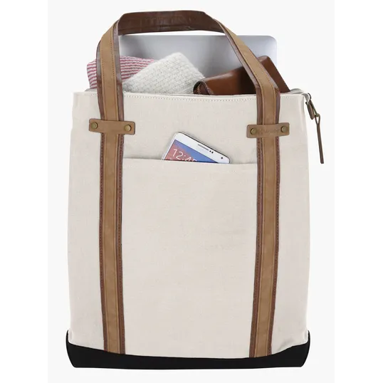 KAPSTON® San Marco Cotton Canvas Tote with PU and Suede Handles — view 11