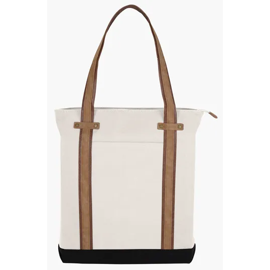 KAPSTON® San Marco Cotton Canvas Tote with PU and Suede Handles — view 8