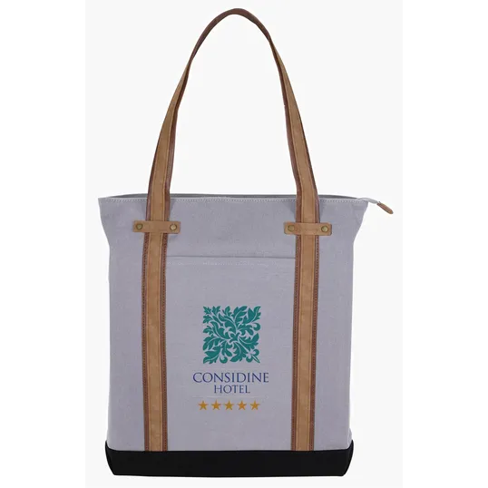 KAPSTON® San Marco Cotton Canvas Tote with PU and Suede Handles — view 30
