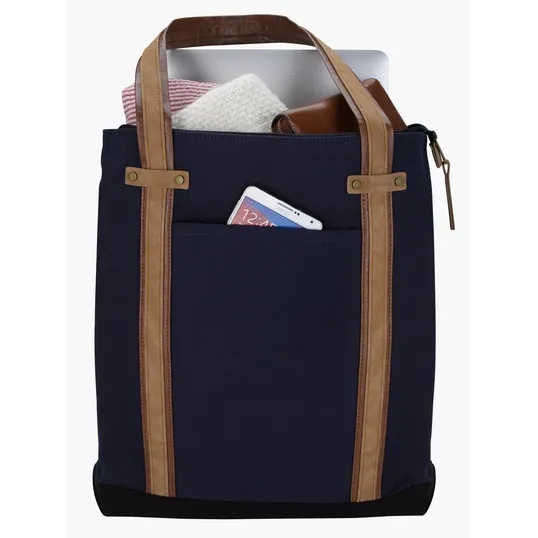 KAPSTON® San Marco Cotton Canvas Tote with PU and Suede Handles — view 18