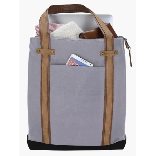 KAPSTON® San Marco Cotton Canvas Tote with PU and Suede Handles — view 4