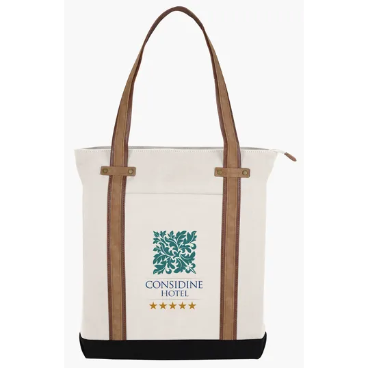 KAPSTON® San Marco Cotton Canvas Tote with PU and Suede Handles — view 24