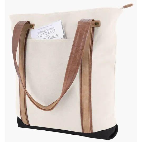 KAPSTON® San Marco Cotton Canvas Tote with PU and Suede Handles — view 12