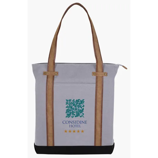 KAPSTON® San Marco Cotton Canvas Tote with PU and Suede Handles — view 22