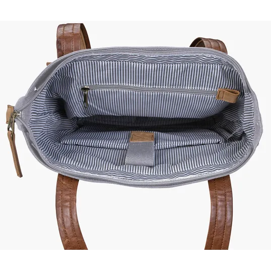 KAPSTON® San Marco Cotton Canvas Tote with PU and Suede Handles — view 3