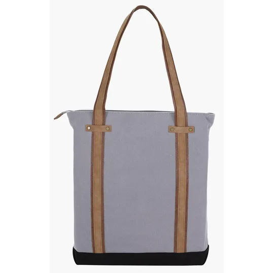 KAPSTON® San Marco Cotton Canvas Tote with PU and Suede Handles — view 2