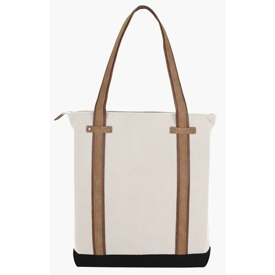 KAPSTON® San Marco Cotton Canvas Tote with PU and Suede Handles — view 9