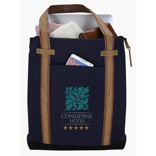 KAPSTON® San Marco Cotton Canvas Tote with PU and Suede Handles — view 27