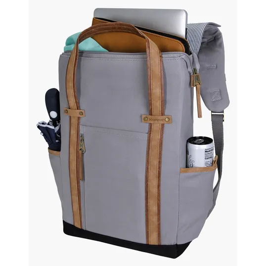 KAPSTON® San Marco Cotton Canvas Backpack with Laptop Compartment — view 21