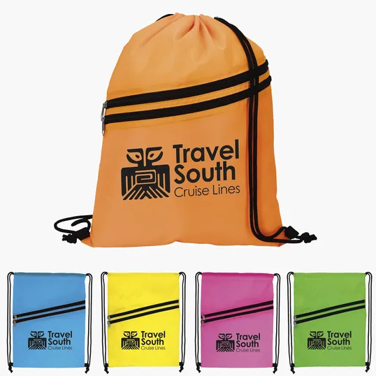 Good Value™ Neon Multi-Zippered Drawstring Backpack — view 18