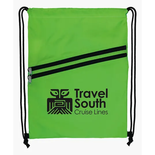 Good Value™ Neon Multi-Zippered Drawstring Backpack — view 20