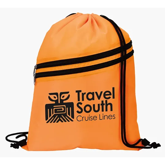 Good Value™ Neon Multi-Zippered Drawstring Backpack — view 13