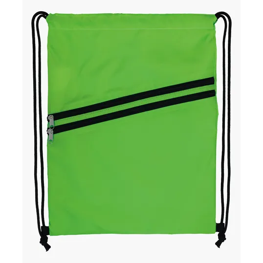 Good Value™ Neon Multi-Zippered Drawstring Backpack — view 3