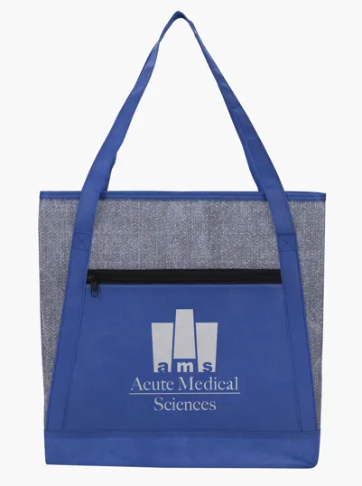 Good Value™ Heathered RPET Non-Woven Tote with Zippered Pocket — view 20