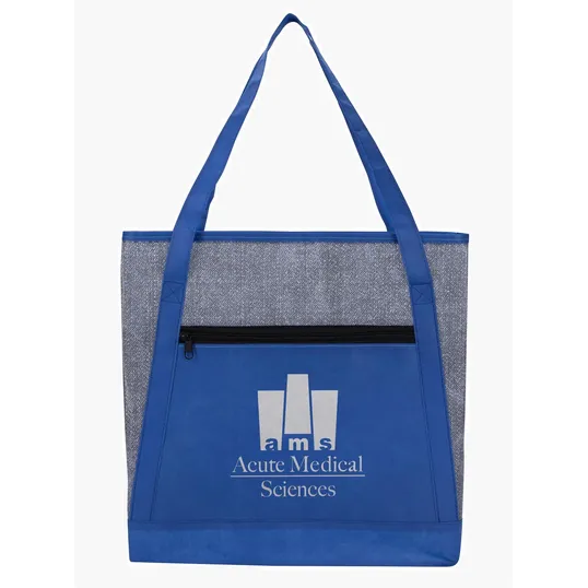 Good Value™ Heathered RPET Non-Woven Tote with Zippered Pocket — view 25