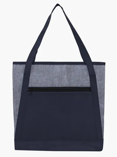 Good Value™ Heathered RPET Non-Woven Tote with Zippered Pocket — view 4