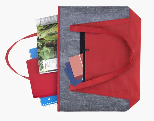 Good Value™ Heathered RPET Non-Woven Tote with Zippered Pocket — view 9