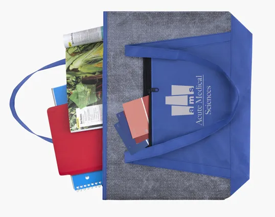 Good Value™ Heathered RPET Non-Woven Tote with Zippered Pocket — view 22