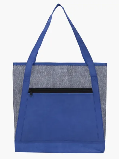 Good Value™ Heathered RPET Non-Woven Tote with Zippered Pocket — view 10