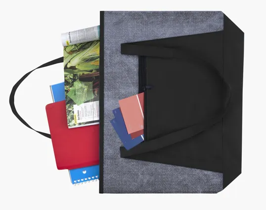 Good Value™ Heathered RPET Non-Woven Tote with Zippered Pocket — view 3